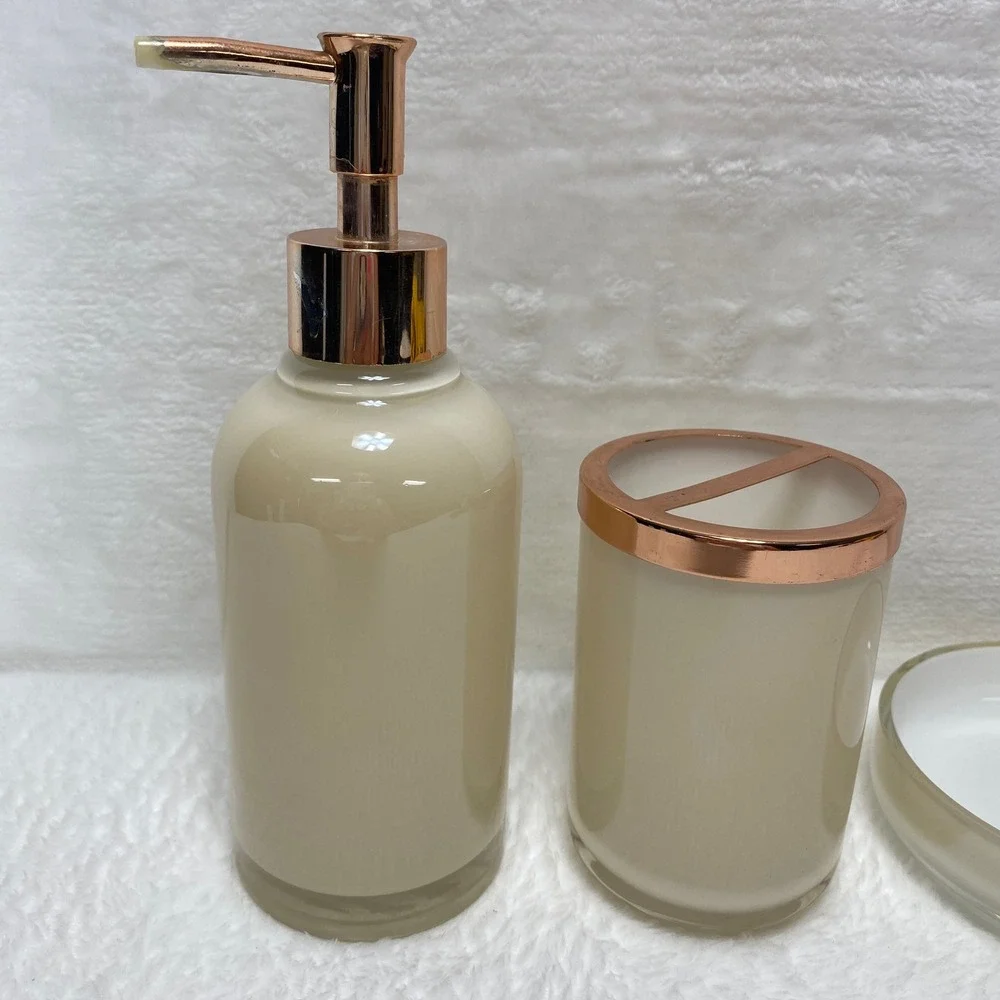 Threshold 3-Piece‎ Bathroom Accessory Set Soap Dispenser Toothbrush Holder Dish